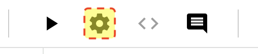 Toolbar highlighting the "configuration" button